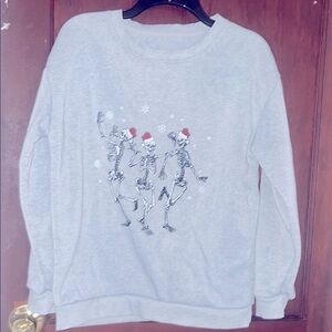 Grey Skeleton Dance Men Sweater